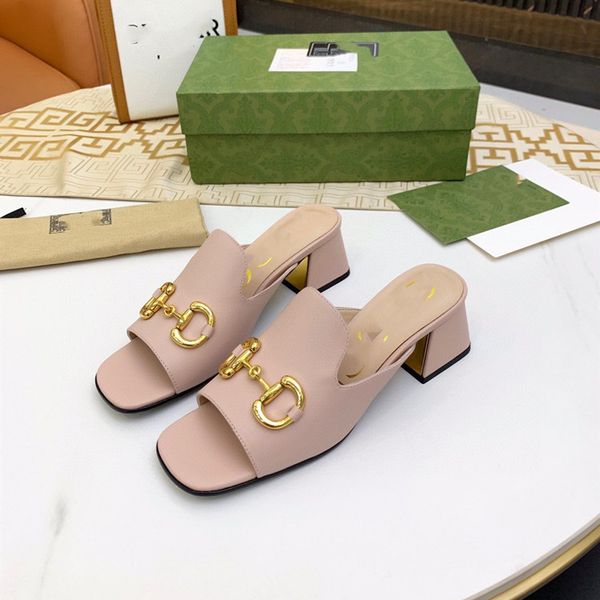 

slippers square leather sandals for women zly {category}, Black