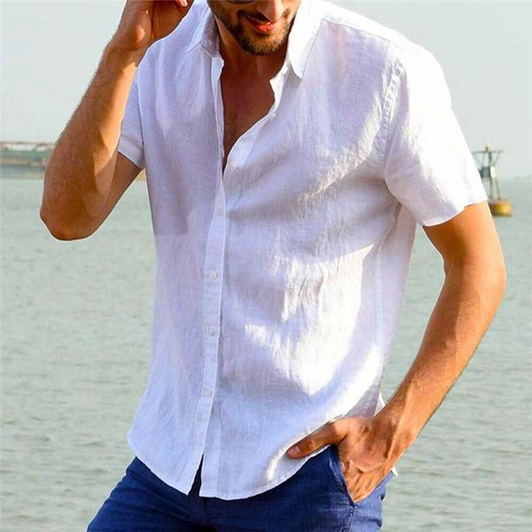 

men's casual shirts short sleeve shirt summer cool loose v-neck -3xl, White;black