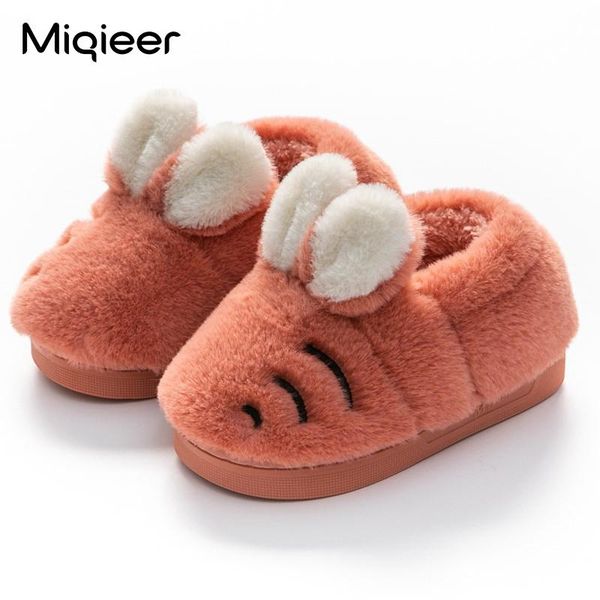 

winter baby slippers boys girls infant toddler furry cotton indoor shoes children soft warm non-slip floor slipper, Black;grey