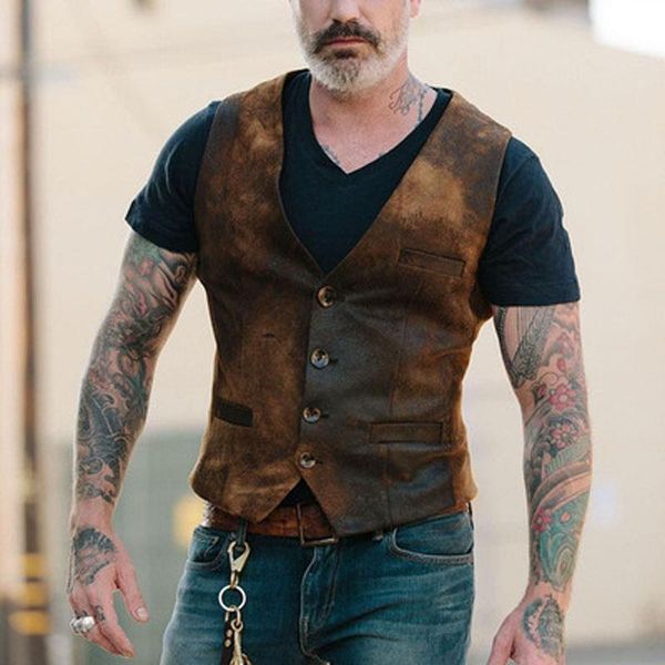 

spring and autumn fashion trend vest european american men's casual v-neck 9812 vests, Black;white