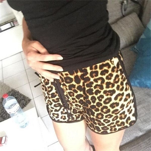 

women's shorts women summer beach charming casual leopard fashion, White;black
