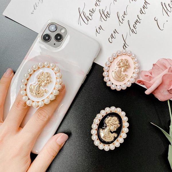 

cell phone mounts & holders cellphone stand grip lazy bracket pearl foldable