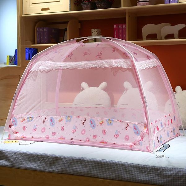 

ger style baby canopy crib mosquito nets children room decor camping tents for kids infant folding netting with stents