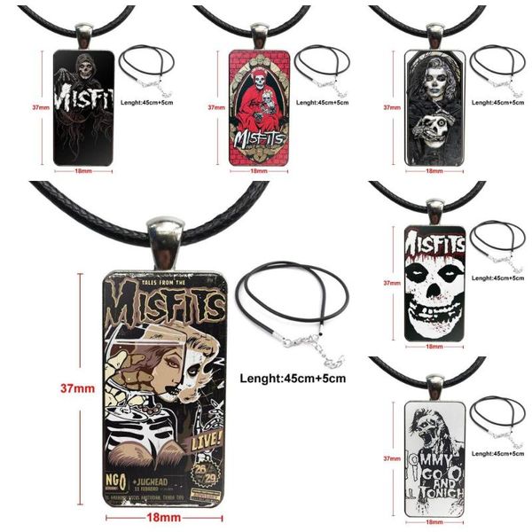 

pendant necklaces misfits for women party jewelry with stainless steel plated glass cabochon choker long rectangle necklace, Silver