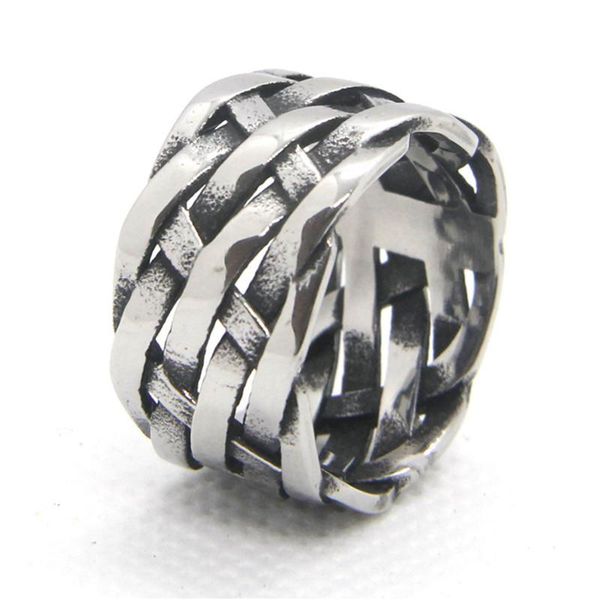 

cluster rings 1pc support dropship cool knot ring 316l stainless steel jewelry punk, Golden;silver