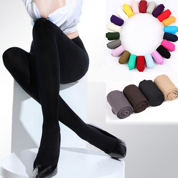 

women tights opaque pantyhose 120d seamless footed thick nylon stockings for spring autumn socks & hosiery, Black;white
