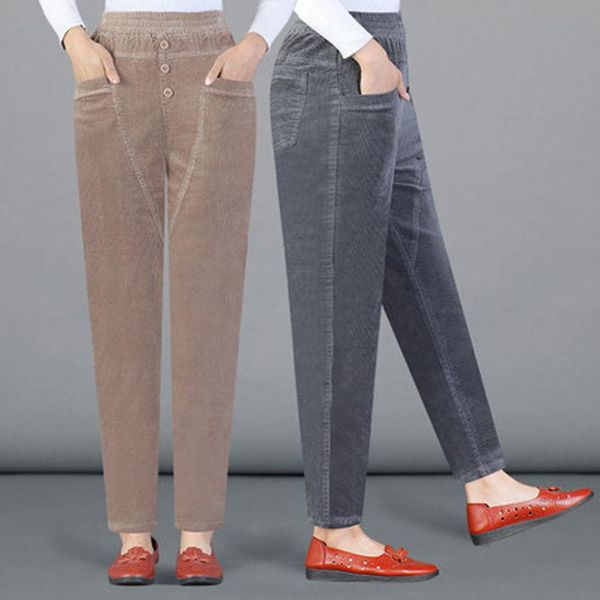 

women's pants & capris 2021 woman casual high waist button loose harem leg spring autumn female solid legging ladies long trousers 5xl, Black;white