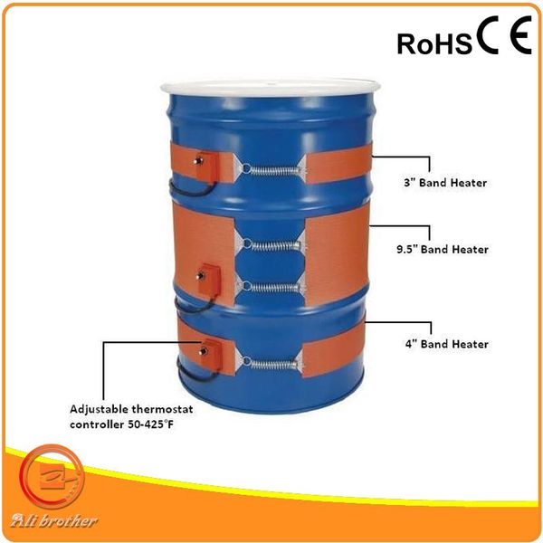 

carpets customized 55 gallon 200l 1740 x 250 mm silicone drum heater oil heating band with temperature controller