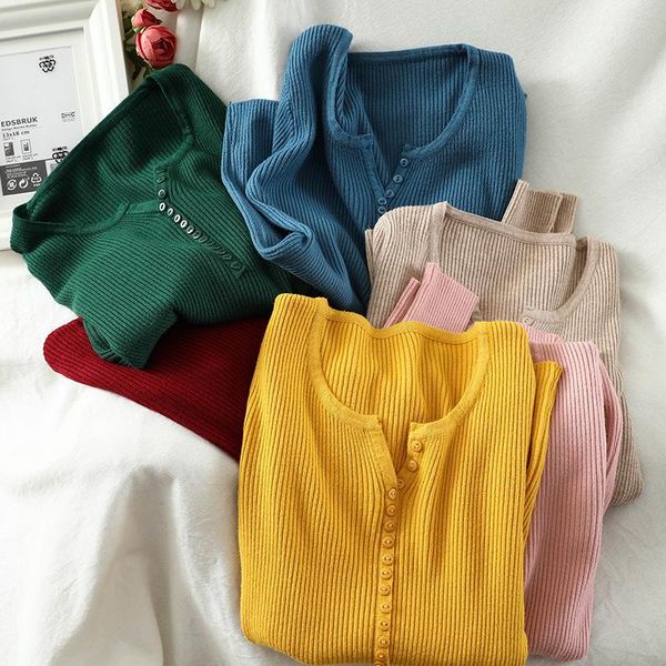 

women's sweaters korean spring and autumn 2021 style v-neck slim slimming bottoming shirt solid color all-match sweater multicolor, White;black