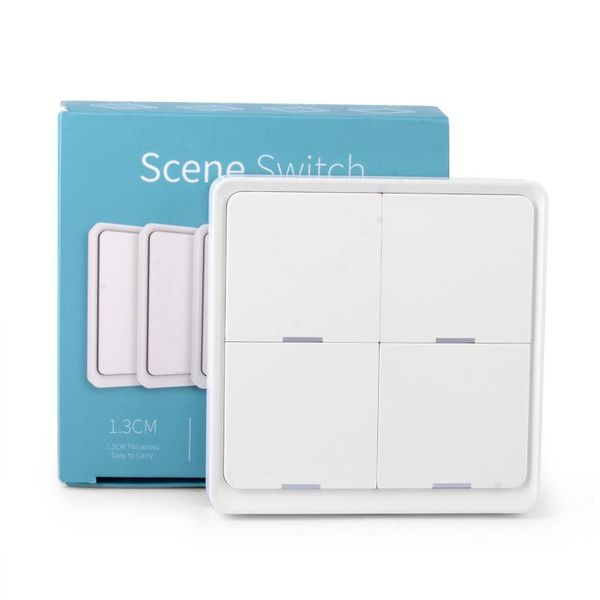 

smart home control tuya zigbee wireless sticker 4-way panel scene button switch battery support app