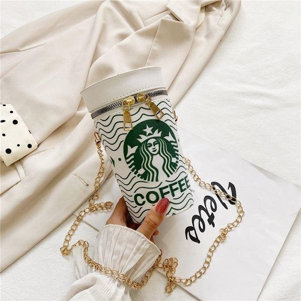 

evening bags popcorn drink bottle cylinder shaped bag shoulder messenger for women pu chain crossbody ladies bucket handbags purses