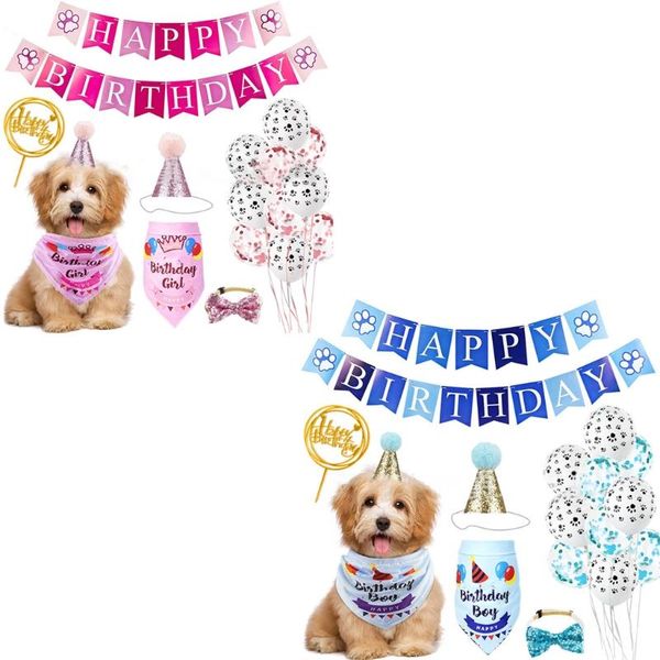 

dog apparel birthday bandana with cute party hat 16 pcs pet supplies 85db