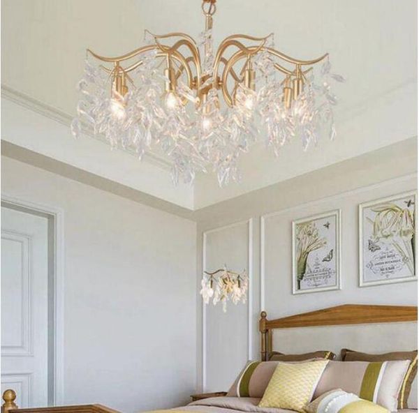 

pendant lamps american luxury crystal chandelier pastoral modern living room lamp bedroom restaurant