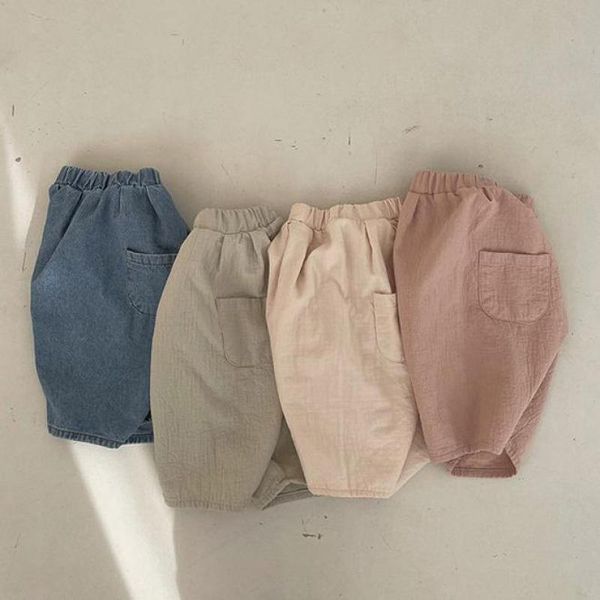 

trousers 2021 summer infant loose pants for baby cotton comfortable casual boys harem girls, Blue