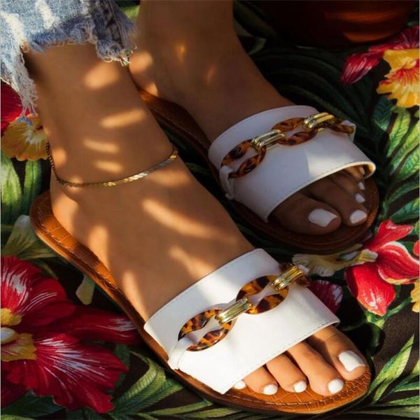 

slippers summer 2021 women's leather fashion shoes sandals flat with ladies bright color beach outdoor trend slipper, Black