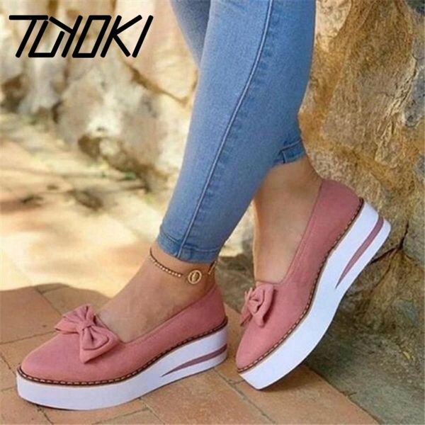 

dress shoes tuyoki summer pumps for women round toe thick bottom platform bowknot sweet slip on flock ladies size 35-43, Black