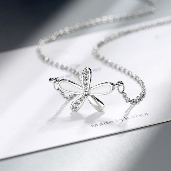 

pendant necklaces shiny zircon daisy necklace women's silver color flower girl's anniversary birthday gift