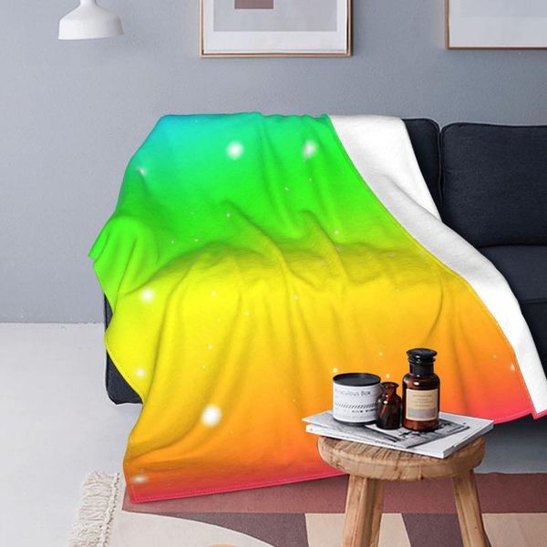 

blankets rainbow colorful fleece winter vertical lines pattern breathable lightweight thin throw blanket for bed outdoor quilt