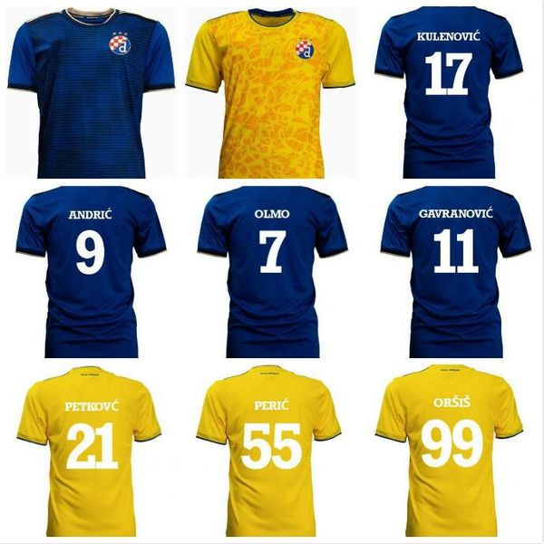 

2021 2022 gnk dinamo zagreb soccer jersey home blue men shirts customized football shirt afg, Black;yellow