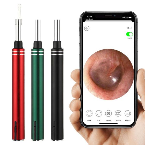 

wireless wifi otoscope 6 led ear wax removal tool scope camera waterproof teeth oral inspection endoscope for android ios electric nose & tr
