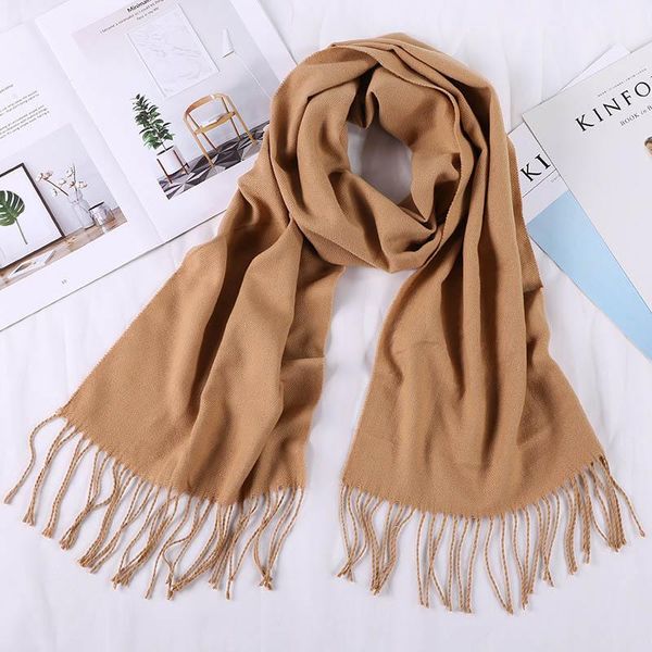 

scarves men winter cashmere scarf fashion classic pure color tassels warm blanket shawl red kids, Blue;gray