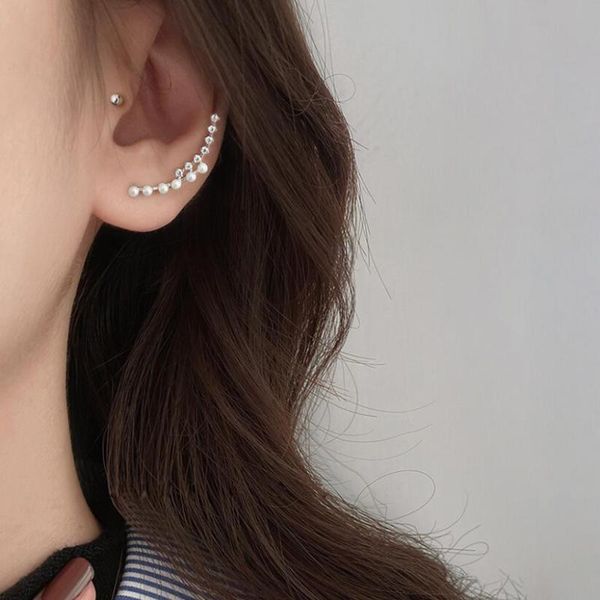 

stud 925 sterling silver thin curved bar geometric earrings for women minimalist zircon jewelry s-e1313, Golden;silver