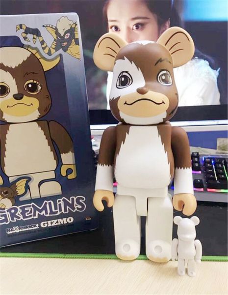 

new style 2pcs/lot 400% 28cm bearbrick the pvc little monsters+white fashion bear chiaki figures toy for collectors be@rbrick art work model