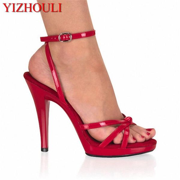 

13cm shoes fashion women's open toe platform sandals classic knot stiletto with black dance