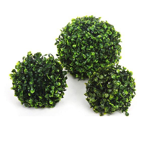 

decorative flowers & wreaths artificial plant ball simulate plastic green leave 10/15/20cm garden hanging garland home yard wedding decorati