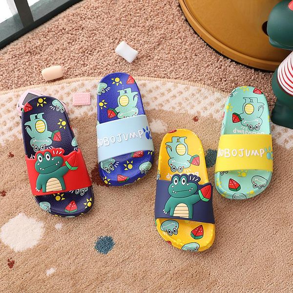 

children' slippers summer boys girls cute thick-soled kids house shoes household sandals slipper, Black;grey