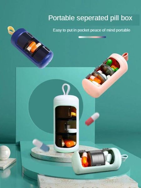 

storage bottles & jars 3 grid box plastic divider pills travel 7 days organizer drinking container