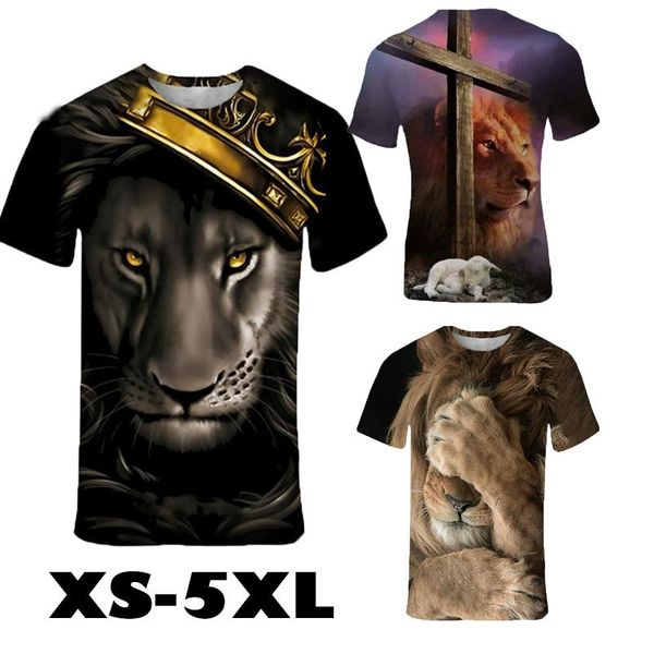 

men's t-shirts men/women t-shirt 3d lion print designed stylish summer breathable tees, White;black