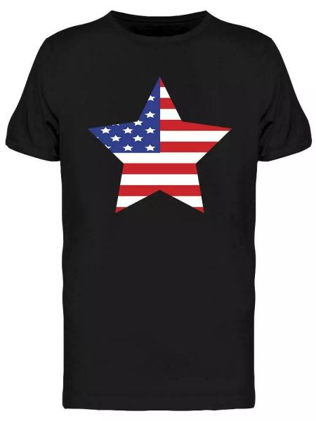 

american flag in star shape tee men's -image by shutterstock, White;black