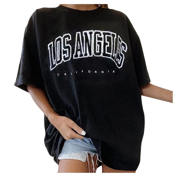 

women's t-shirt hip hop summer short sleeve streetwear letter print vintage clothes tshirt shirt diary punk oversized womens top, White