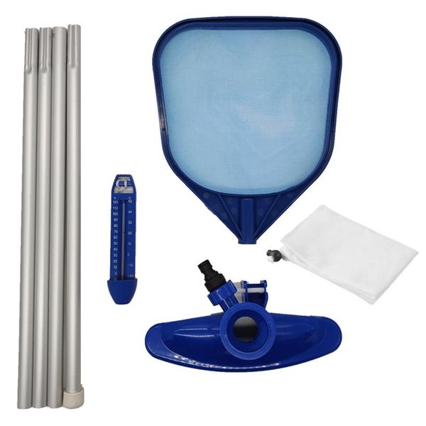 

adjustable handle swimming pool cleaning kit vacuum spray maintenance cleaner tools w/skimmer net splicing bar accessories &