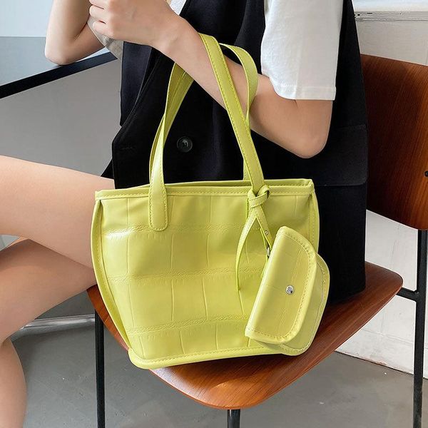 

evening bags solid large capacity shoulder for women 2021 summer trend composite totes shopping handbag women's design tote