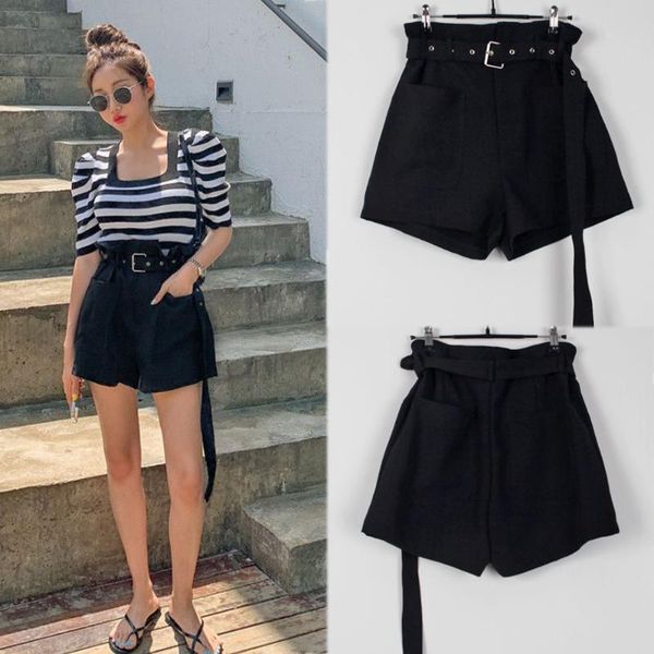 

women's shorts 2021 summer wear loose-fitting slim casual cargo women wide legs a word flower bud pants, White;black