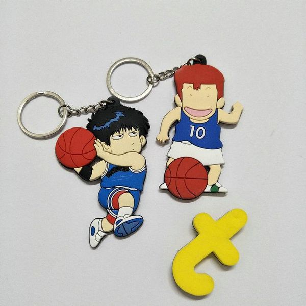 

keychains 1pcs 8cm rukawa kaede hanamichi sakuragi anime key chain pvc figure keyring cute toys keychain keyholder birthday gift, Silver