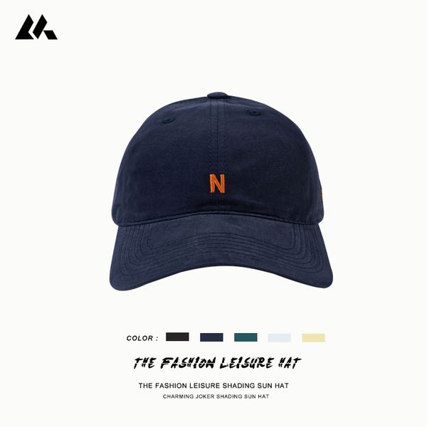 

american simple r letter soft baseball female summer lovers casual sun visor cap male, Blue;gray