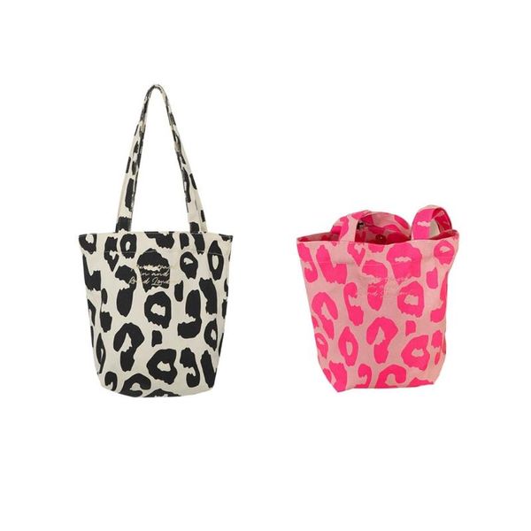 

evening bags women casual canvas printing leopard handbag lady shoulder tote large capacity shopping bag