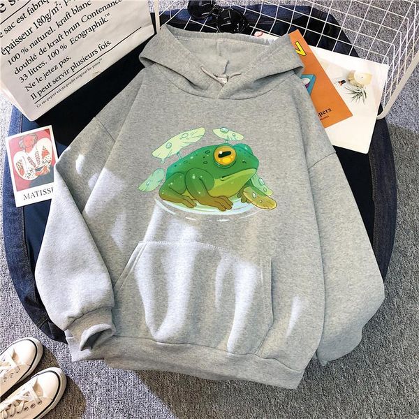 

women's hoodies & sweatshirts autumn woman sweatshirt hoodie frog cartoon harajuku winter warm casual long sleeve loose ladies pullover, Black