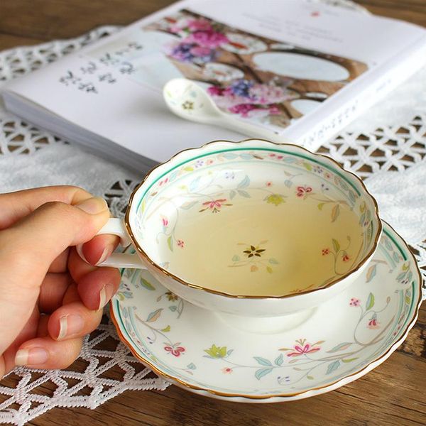 

cups & saucers summer personalized cute coffee cup bone porcelain teacup and saucer creative european taza para cafe set bd50bd