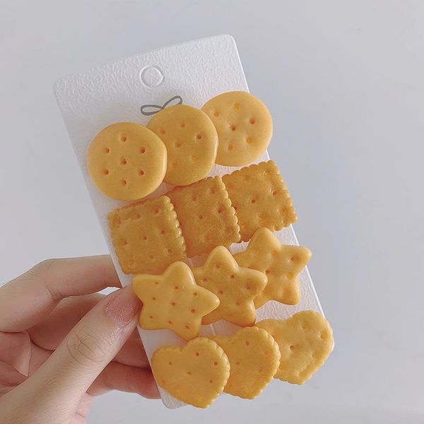 

cute girls hair clip cookie shape hairpin accessories children hairpins headwear cartoon bands headdress, Slivery;white