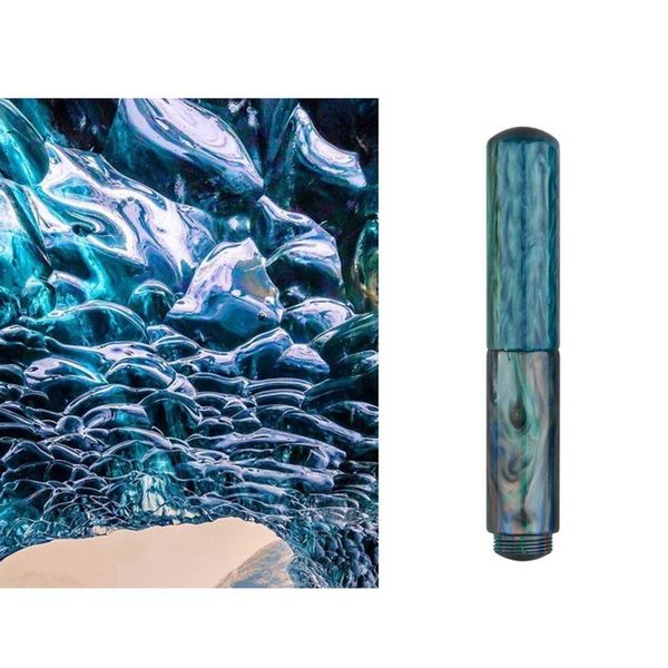 

fountain pens blue majohn wancai mini resin pen iridium ef f nib portable palm short travel ink writing office christmas gifts