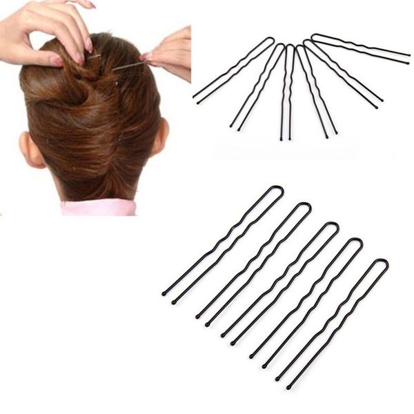 

hair clips & barrettes 10pcs 6cm black dropshiping waved u-shaped bobby pin barrette salon grip clip hairpins, Golden;silver