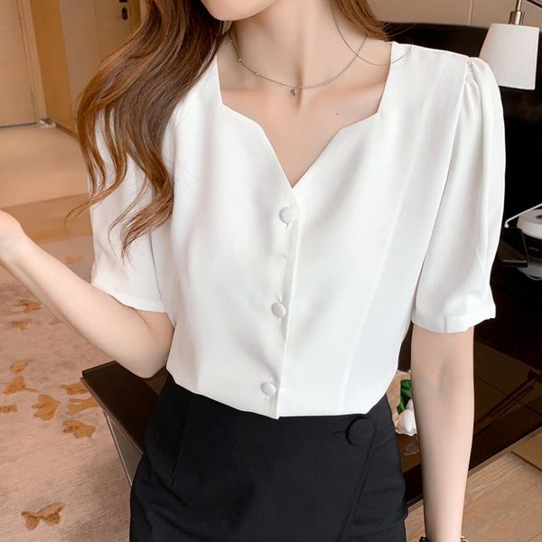 

women's blouses & shirts coigarsam french style chiffon shirt womens summer vintage square collar women white purple 8317