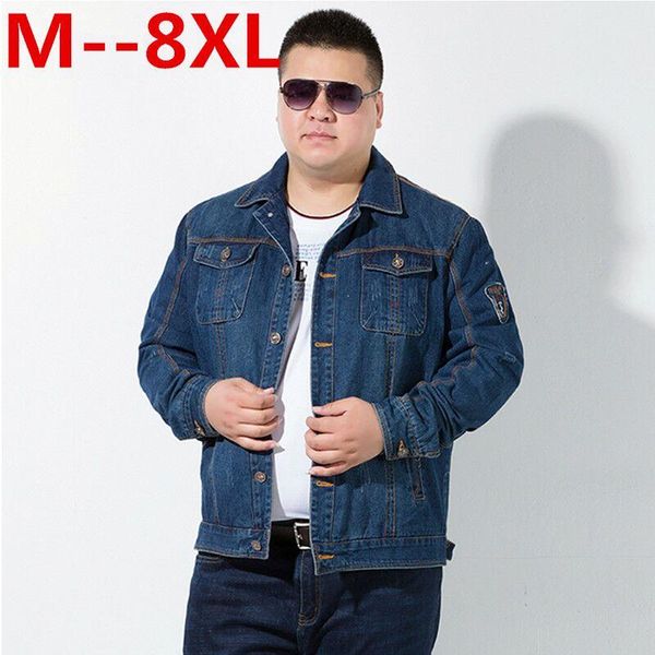 

men's jackets 4x 10xl 8xl 6xl 5xl spring & autumn denim men turn-down collar fashion slim outerwear jaquetas masculino jeans jacket, Black;brown