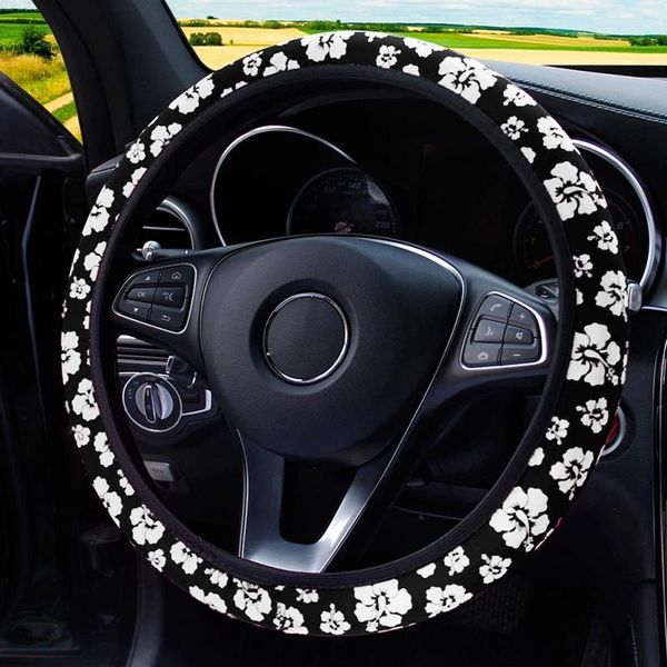 

steering wheel covers car universal non-slip protective cover flower no inner ring elastic grip automobile interior decoration