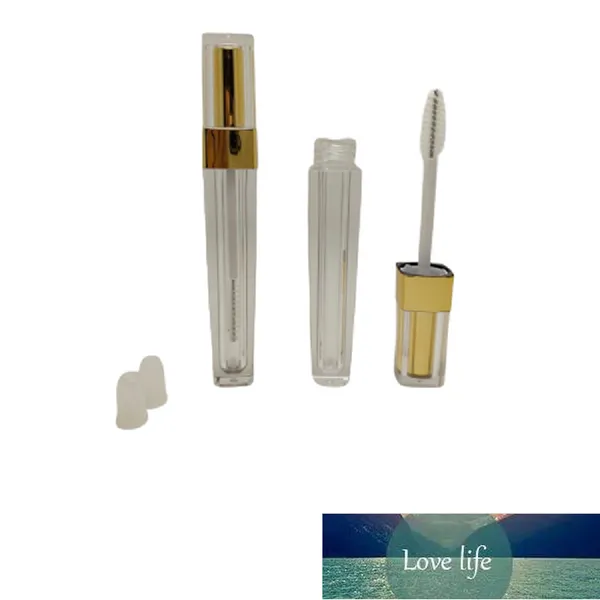 Garrafa 6 ml tubos de rímel vazios recipiente cosmético transparente dourado pincel branco faça você mesmo 10 peças