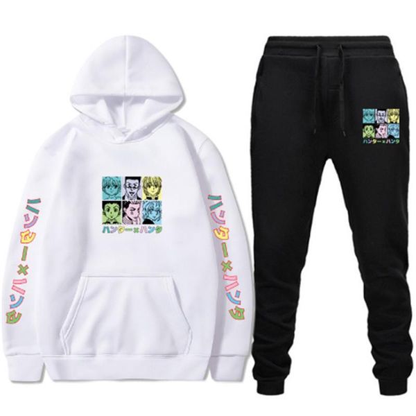 

men's tracksuits japan anime x hoodie+pants men woman sweatshirt harajuku hoodies suit print streetwear autumn winter clothing, Gray